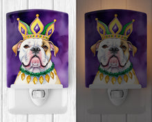 Load image into Gallery viewer, American Bulldog King of Mardi Gras Ceramic Night Light