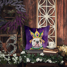 Load image into Gallery viewer, American Bulldog King of Mardi Gras Throw Pillow - 14x14 Decorative Pillow – Art for Your Home &amp; Patio