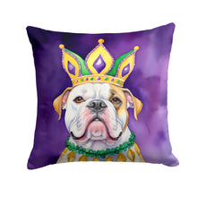 Load image into Gallery viewer, American Bulldog King of Mardi Gras Throw Pillow - 14x14 Decorative Pillow – Art for Your Home &amp; Patio