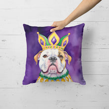 Load image into Gallery viewer, American Bulldog King of Mardi Gras Throw Pillow