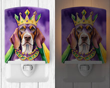 Load image into Gallery viewer, American English Coonhound King of Mardi Gras Ceramic Night Light