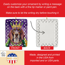 Load image into Gallery viewer, American English Coonhound King of Mardi Gras Porcelain Ornament