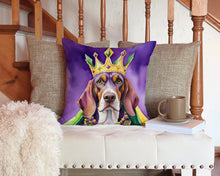 Load image into Gallery viewer, American English Coonhound King of Mardi Gras Throw Pillow - 14x14 Decorative Pillow – Art for Your Home &amp; Patio