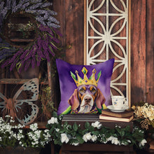 Load image into Gallery viewer, American English Coonhound King of Mardi Gras Throw Pillow - 14x14 Decorative Pillow – Art for Your Home &amp; Patio