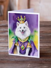 Load image into Gallery viewer, American Eskimo King of Mardi Gras Greeting Cards - Blank Note Cards – 8-Pack of Artist-Designed Cards with Envelopes