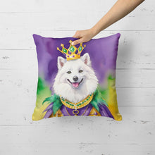 Load image into Gallery viewer, American Eskimo King of Mardi Gras Throw Pillow