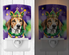 Load image into Gallery viewer, American Foxhound King of Mardi Gras Ceramic Night Light