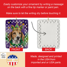 Load image into Gallery viewer, American Foxhound King of Mardi Gras Porcelain Ornament