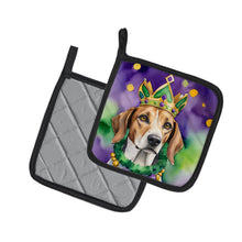 Load image into Gallery viewer, American Foxhound King of Mardi Gras Pot Holders - Set of 2 Decorative Kitchen Helpers | Made in the USA