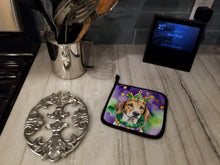 Load image into Gallery viewer, American Foxhound King of Mardi Gras Pot Holders - Set of 2 Decorative Kitchen Helpers | Made in the USA