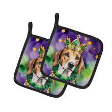 Load image into Gallery viewer, American Foxhound King of Mardi Gras Pot Holders - Set of 2 Decorative Kitchen Helpers | Made in the USA