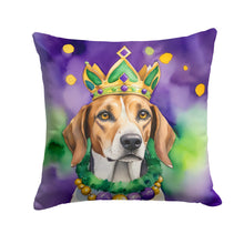 Load image into Gallery viewer, American Foxhound King of Mardi Gras Throw Pillow - 14x14 Decorative Pillow – Art for Your Home &amp; Patio