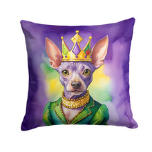 Load image into Gallery viewer, American Hairless Terrier King of Mardi Gras Throw Pillow - 14x14 Decorative Pillow – Art for Your Home &amp; Patio