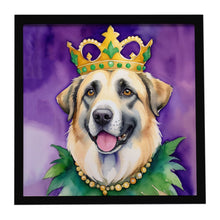 Load image into Gallery viewer, Anatolian Shepherd Dog King of Mardi Gras Framed Metal Print