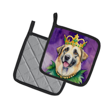 Load image into Gallery viewer, Anatolian Shepherd Dog King of Mardi Gras Pot Holders - Set of 2 Decorative Kitchen Helpers | Made in the USA