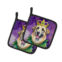Load image into Gallery viewer, Anatolian Shepherd Dog King of Mardi Gras Pot Holders - Set of 2 Decorative Kitchen Helpers | Made in the USA