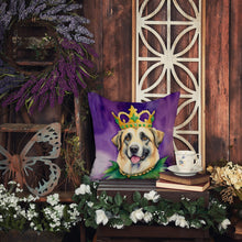 Load image into Gallery viewer, Anatolian Shepherd Dog King of Mardi Gras Throw Pillow - 14x14 Decorative Pillow – Art for Your Home &amp; Patio