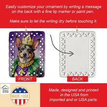 Load image into Gallery viewer, Australian Cattle Dog King of Mardi Gras Porcelain Ornament