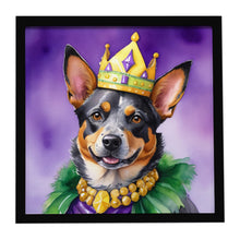 Load image into Gallery viewer, Australian Cattle Dog King of Mardi Gras Framed Metal Print