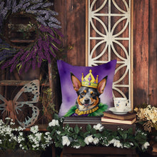 Load image into Gallery viewer, Australian Cattle Dog King of Mardi Gras Throw Pillow - 14x14 Decorative Pillow – Art for Your Home &amp; Patio