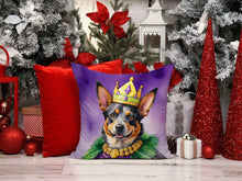 Load image into Gallery viewer, Australian Cattle Dog King of Mardi Gras Throw Pillow - 14x14 Decorative Pillow – Art for Your Home &amp; Patio