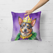 Load image into Gallery viewer, Australian Cattle Dog King of Mardi Gras Throw Pillow