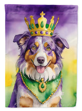Load image into Gallery viewer, Australian Shepherd King of Mardi Gras House Flag