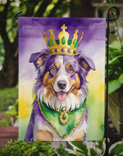 Load image into Gallery viewer, Australian Shepherd King of Mardi Gras Garden Flag - Vibrant Dog-Themed Yard Decor by Caroline's Treasures