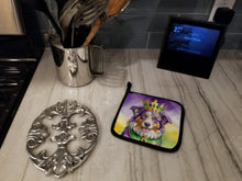 Load image into Gallery viewer, Australian Shepherd King of Mardi Gras Pot Holders - Set of 2 Decorative Kitchen Helpers | Made in the USA