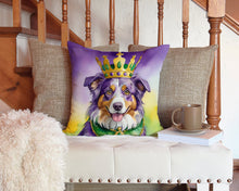 Load image into Gallery viewer, Australian Shepherd King of Mardi Gras Throw Pillow - 14x14 Decorative Pillow – Art for Your Home &amp; Patio