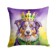 Load image into Gallery viewer, Australian Shepherd King of Mardi Gras Throw Pillow - 14x14 Decorative Pillow – Art for Your Home &amp; Patio