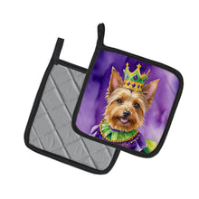 Load image into Gallery viewer, Australian Terrier King of Mardi Gras Pot Holders - Set of 2 Decorative Kitchen Helpers | Made in the USA