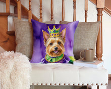 Load image into Gallery viewer, Australian Terrier King of Mardi Gras Throw Pillow - 14x14 Decorative Pillow – Art for Your Home &amp; Patio