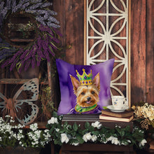 Load image into Gallery viewer, Australian Terrier King of Mardi Gras Throw Pillow - 14x14 Decorative Pillow – Art for Your Home &amp; Patio