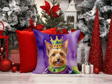 Load image into Gallery viewer, Australian Terrier King of Mardi Gras Throw Pillow - 14x14 Decorative Pillow – Art for Your Home &amp; Patio