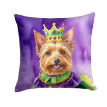 Load image into Gallery viewer, Australian Terrier King of Mardi Gras Throw Pillow - 14x14 Decorative Pillow – Art for Your Home &amp; Patio