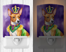 Load image into Gallery viewer, Basenji King of Mardi Gras Ceramic Night Light