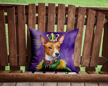 Load image into Gallery viewer, Basenji King of Mardi Gras Throw Pillow - 14x14 Decorative Pillow – Art for Your Home &amp; Patio