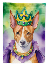 Load image into Gallery viewer, Basenji King of Mardi Gras House Flag