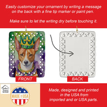 Load image into Gallery viewer, Basenji King of Mardi Gras Porcelain Ornament