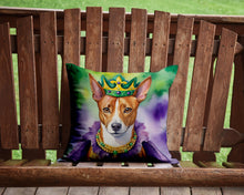 Load image into Gallery viewer, Basenji King of Mardi Gras Throw Pillow - 14x14 Decorative Pillow – Art for Your Home &amp; Patio