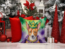 Load image into Gallery viewer, Basenji King of Mardi Gras Throw Pillow - 14x14 Decorative Pillow – Art for Your Home &amp; Patio