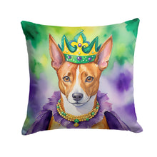 Load image into Gallery viewer, Basenji King of Mardi Gras Throw Pillow - 14x14 Decorative Pillow – Art for Your Home &amp; Patio