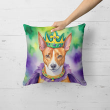 Load image into Gallery viewer, Basenji King of Mardi Gras Throw Pillow