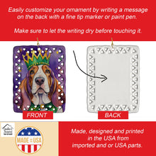 Load image into Gallery viewer, Basset Hound King of Mardi Gras Porcelain Ornament