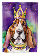 Load image into Gallery viewer, Basset Hound King of Mardi Gras House Flag