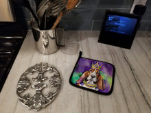 Load image into Gallery viewer, Basset Hound King of Mardi Gras Pot Holders - Set of 2 Decorative Kitchen Helpers | Made in the USA
