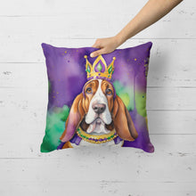 Load image into Gallery viewer, Basset Hound King of Mardi Gras Throw Pillow