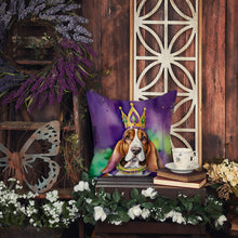 Load image into Gallery viewer, Basset Hound King of Mardi Gras Throw Pillow