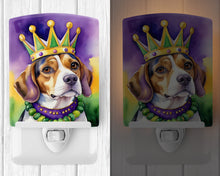 Load image into Gallery viewer, Beagle King of Mardi Gras Ceramic Night Light